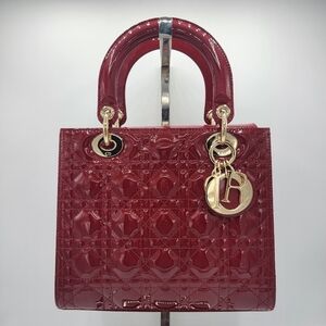 Dior Red Patent Lady Dior Top Handle Bag 2025(COA INCLUDED)